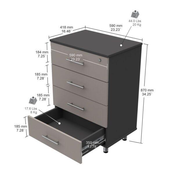 4-Drawer Storage Cabinet - Image 9