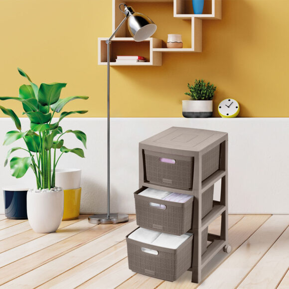 Three Drawer Rolling Cart